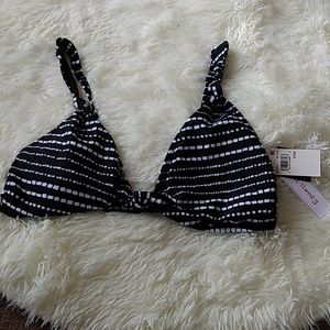 Black and white bathing suit top